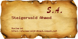 Steigervald Ahmed névjegykártya